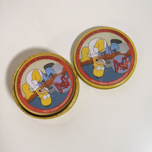 The Simpsons Duff Beer 4 Coaster Set in Tin 2001 - Picture 6 of 6